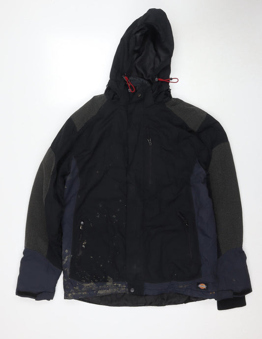 Dickies Men's Black Medium Hooded Windbreaker Jacket