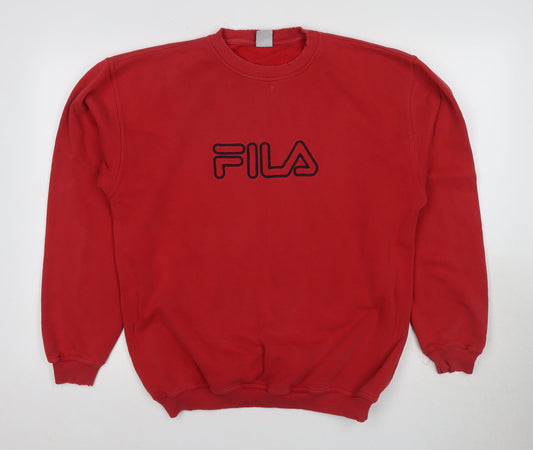 Fila Red Men's M Sweatshirt, Logo Pullover