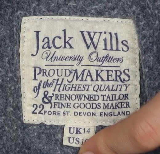 Jack Wills Women's Grey Pullover Sweatshirt Size 14