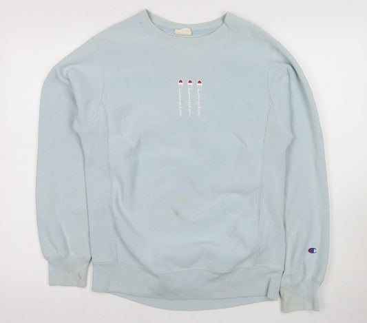 Champion Blue Unisex Pullover Sweatshirt Small