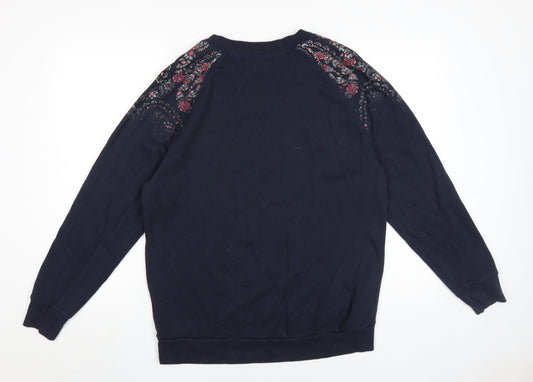 Hollister Women's Black Floral Sweatshirt Size S