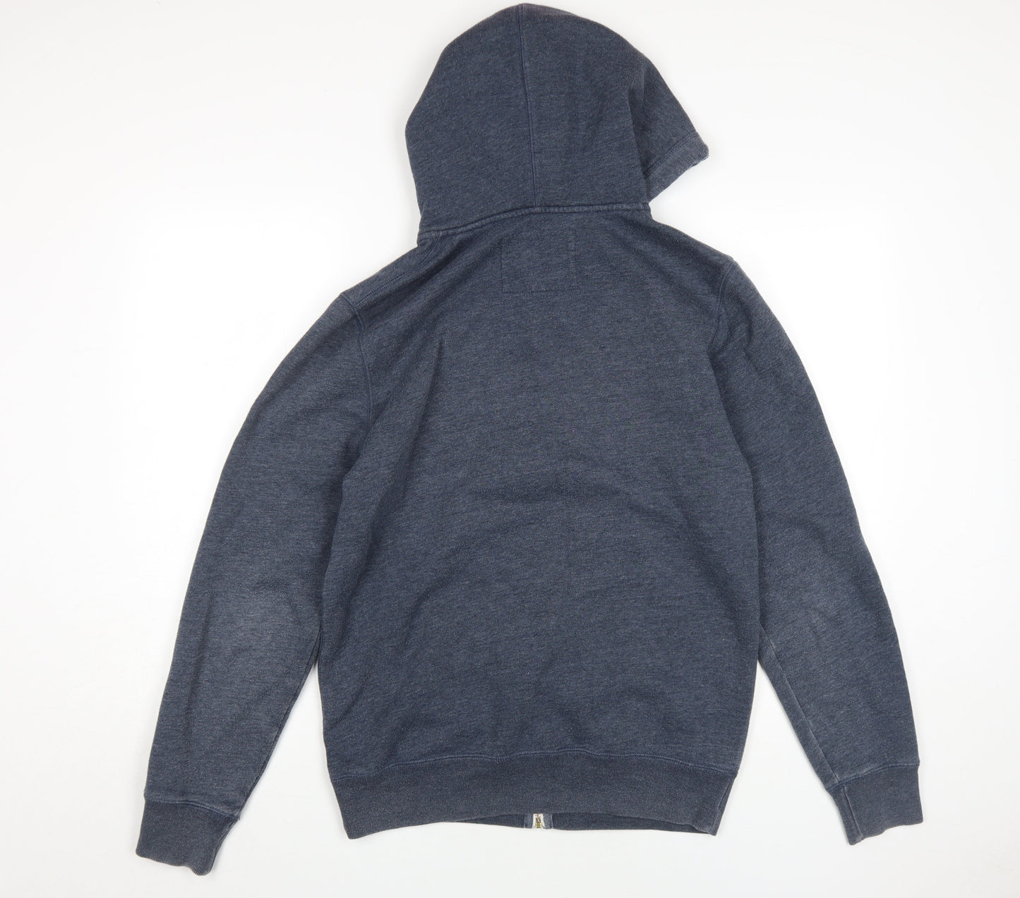 Jack Wills Men's Blue Full Zip Hoodie, Small, Logo Accent