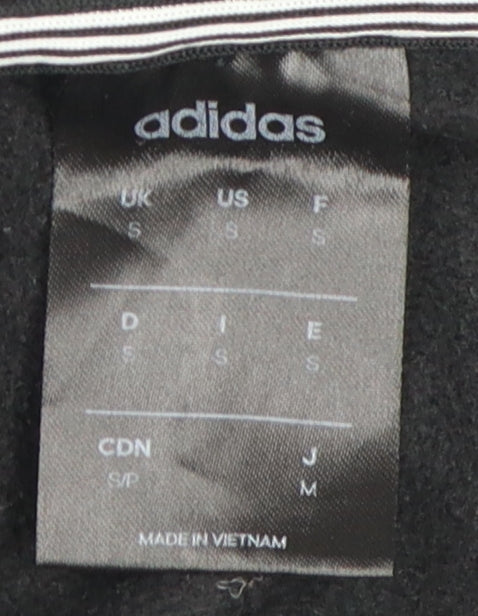 Adidas Men's Black S Graphic Hoodie Cotton Blend