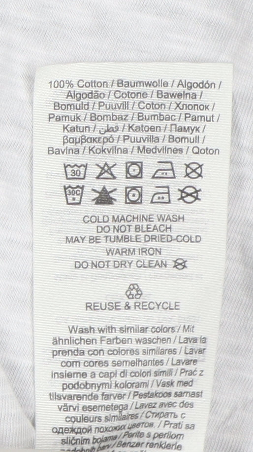 Jack & Jones Men’s Grey Cotton T-Shirt, M, Graphic Logo