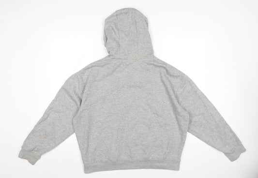 Womens UK 12 Regular Lonsdale Grey Full Zip Hoodie