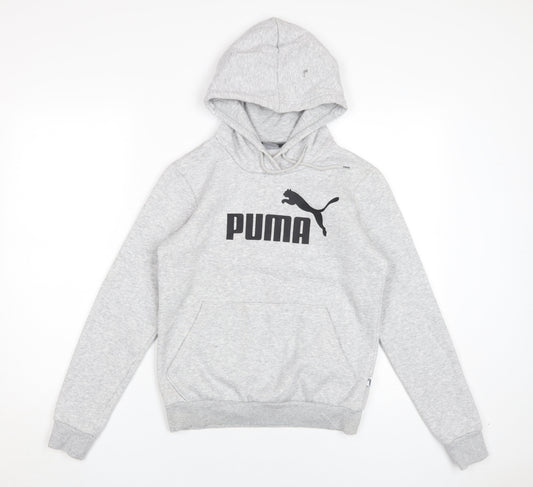PUMA Grey Unisex Adults Pullover Hoodie Size 8
