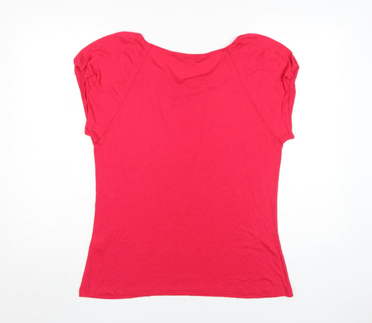 Womens UK Size 16 Lakeland Red Viscose T-Shirt