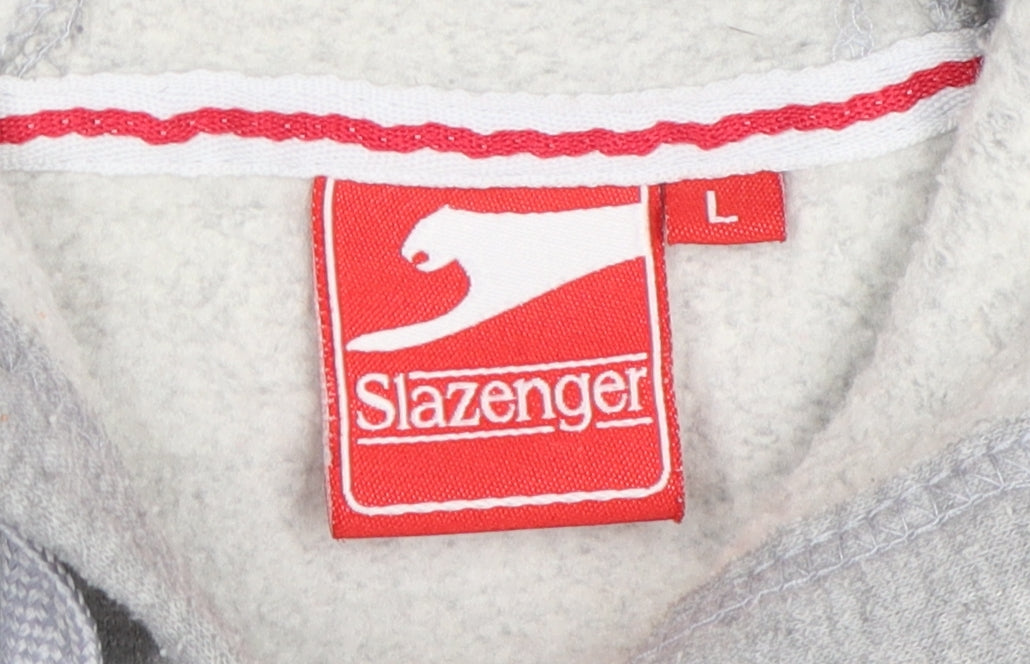Slazenger Men's Grey Pullover Hoodie, Size L, Lightweight