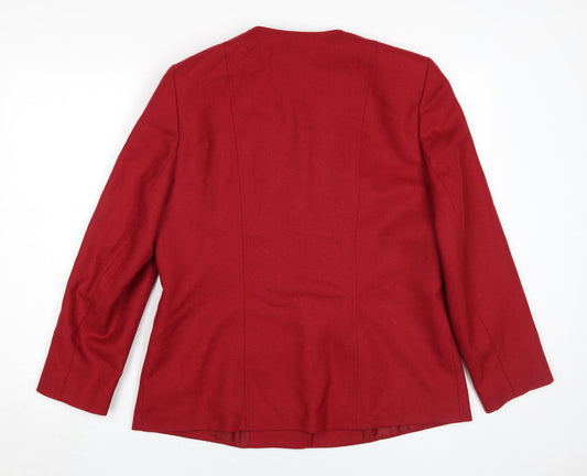Eastex Women's Red Wool Blazer Size 14 Classic Style