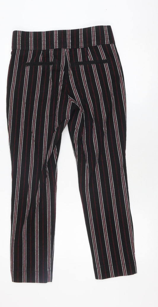 Hollister Women's Black Striped Cropped Trousers M