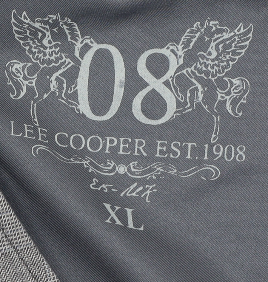 Lee Cooper Men's Grey Waistcoat XL, Cotton and Polyester