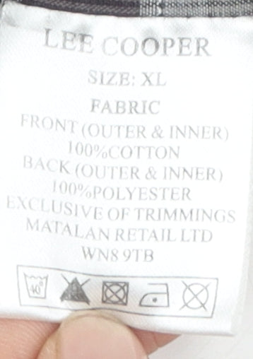 Lee Cooper Men's Grey Waistcoat XL, Cotton and Polyester