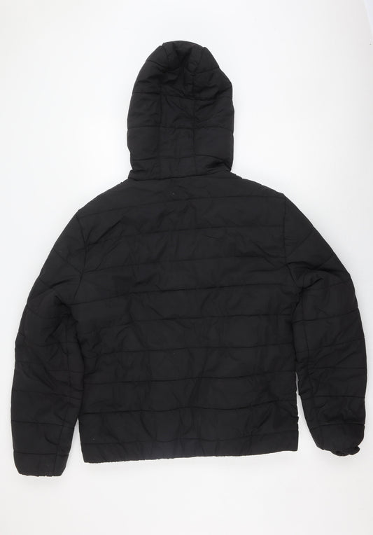 Firetrap Men's Black XL Puffer Jacket with Hood