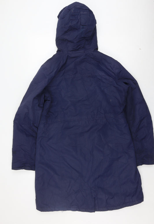 Peter Storm Women's Blue Hooded Parka Jacket Size 14