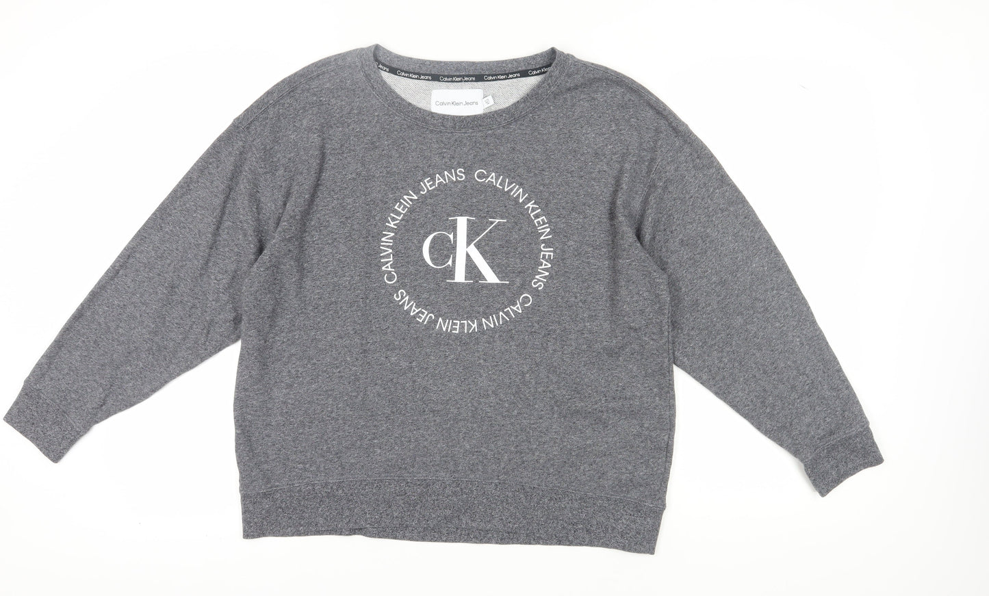 Calvin Klein Women's Grey Pullover Logo Sweatshirt XL