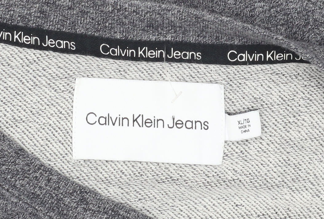 Calvin Klein Women's Grey Pullover Logo Sweatshirt XL