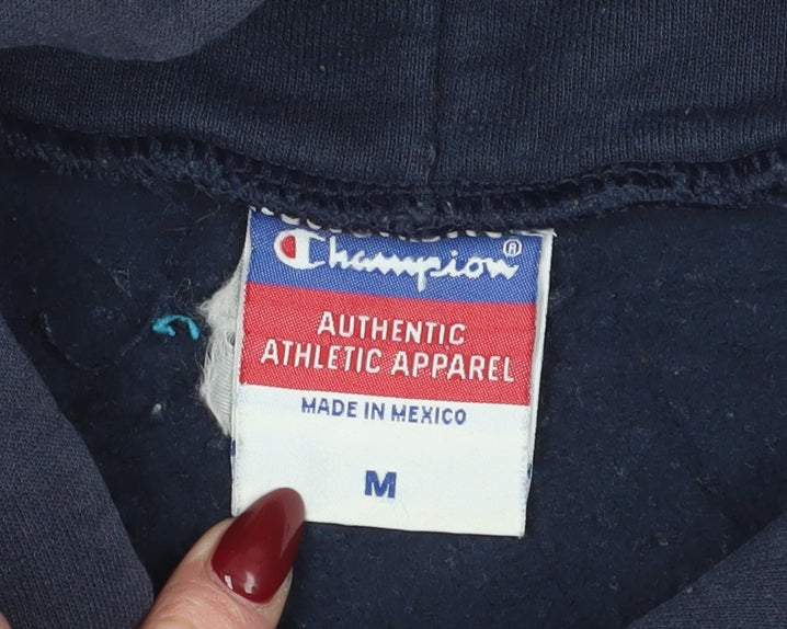 Champion Blue Hoodie Unisex Adult Medium Pullover