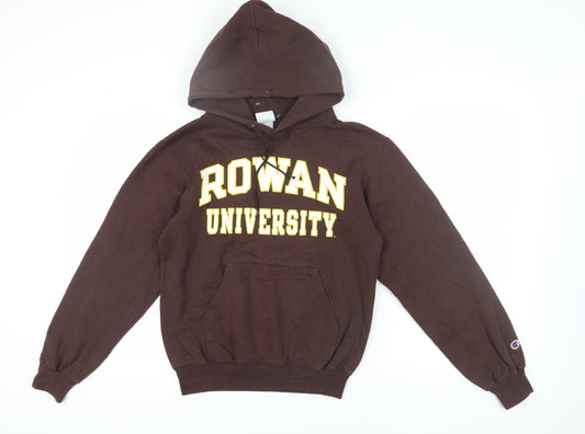 Champion Unisex Brown S Pullover Hoodie with Logo