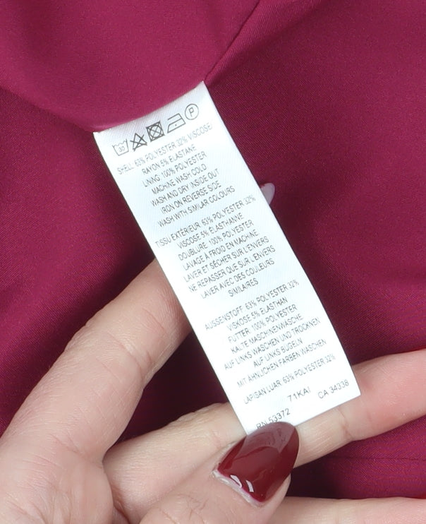 Brand and care label for French Connection Women's Red Wrap Dress, size 12