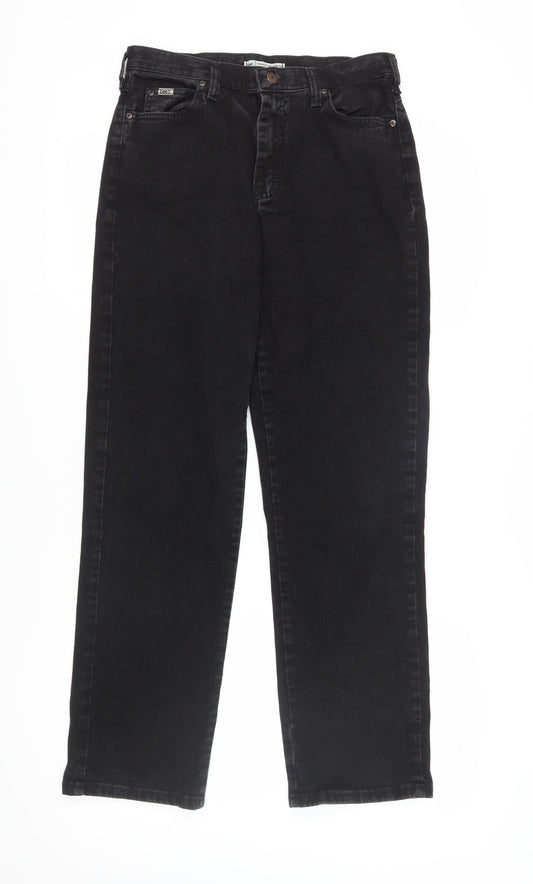 Lee Women's Black Straight Jeans Size 8 Relaxed Fit