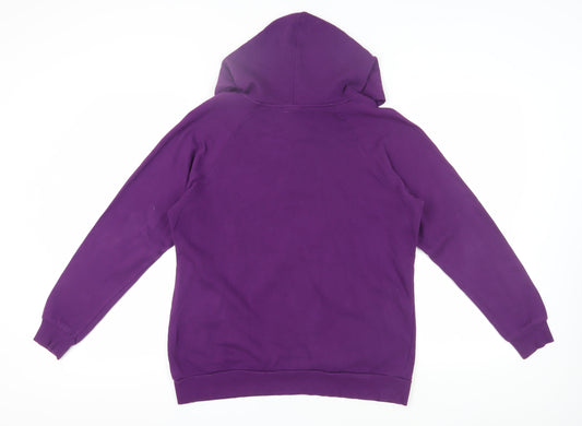 Disney Women's Purple Henley Hoodie - Size L