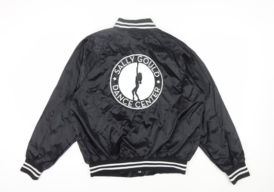 Augusta Unisex Black Varsity Jacket L Nylon Snap
