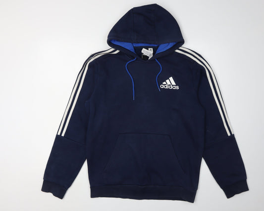 Adidas Men's Blue Pullover Hoodie M - Sports Style