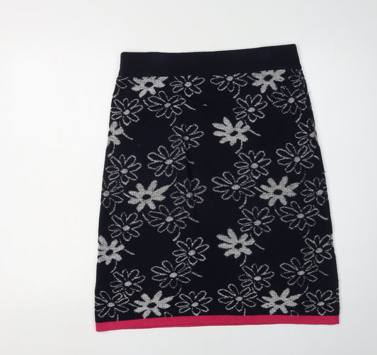 White Stuff Women’s Black Floral Pencil Skirt Size 12