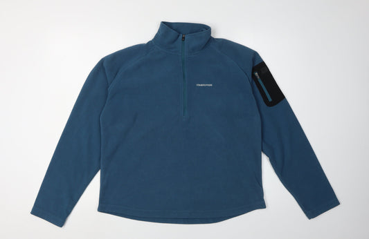 Craghoppers Women's Blue 1/2 Zip Fleece Sweatshirt UK 14