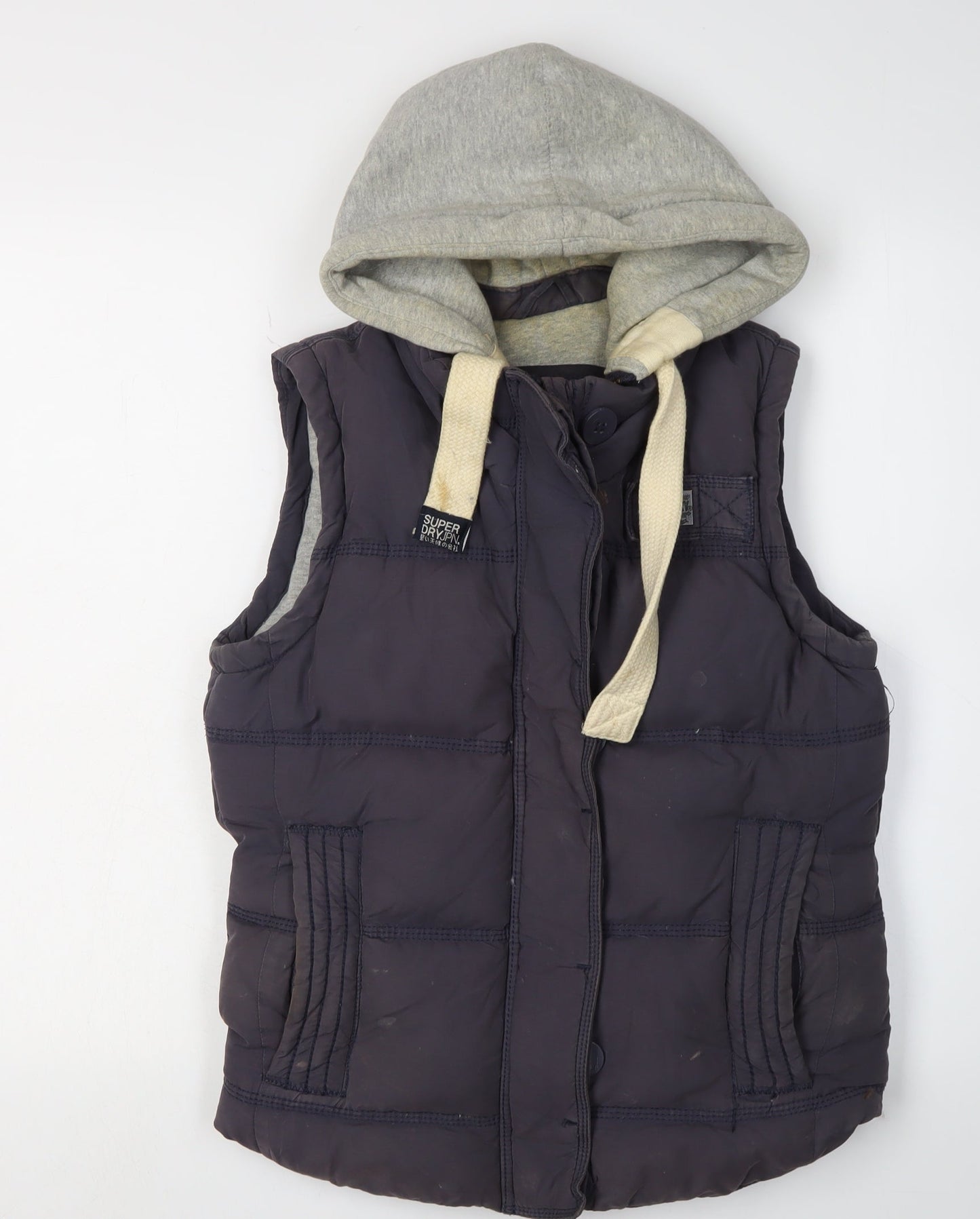 Superdry Unisex Blue Puffer Gilet Waistcoat S Casual
