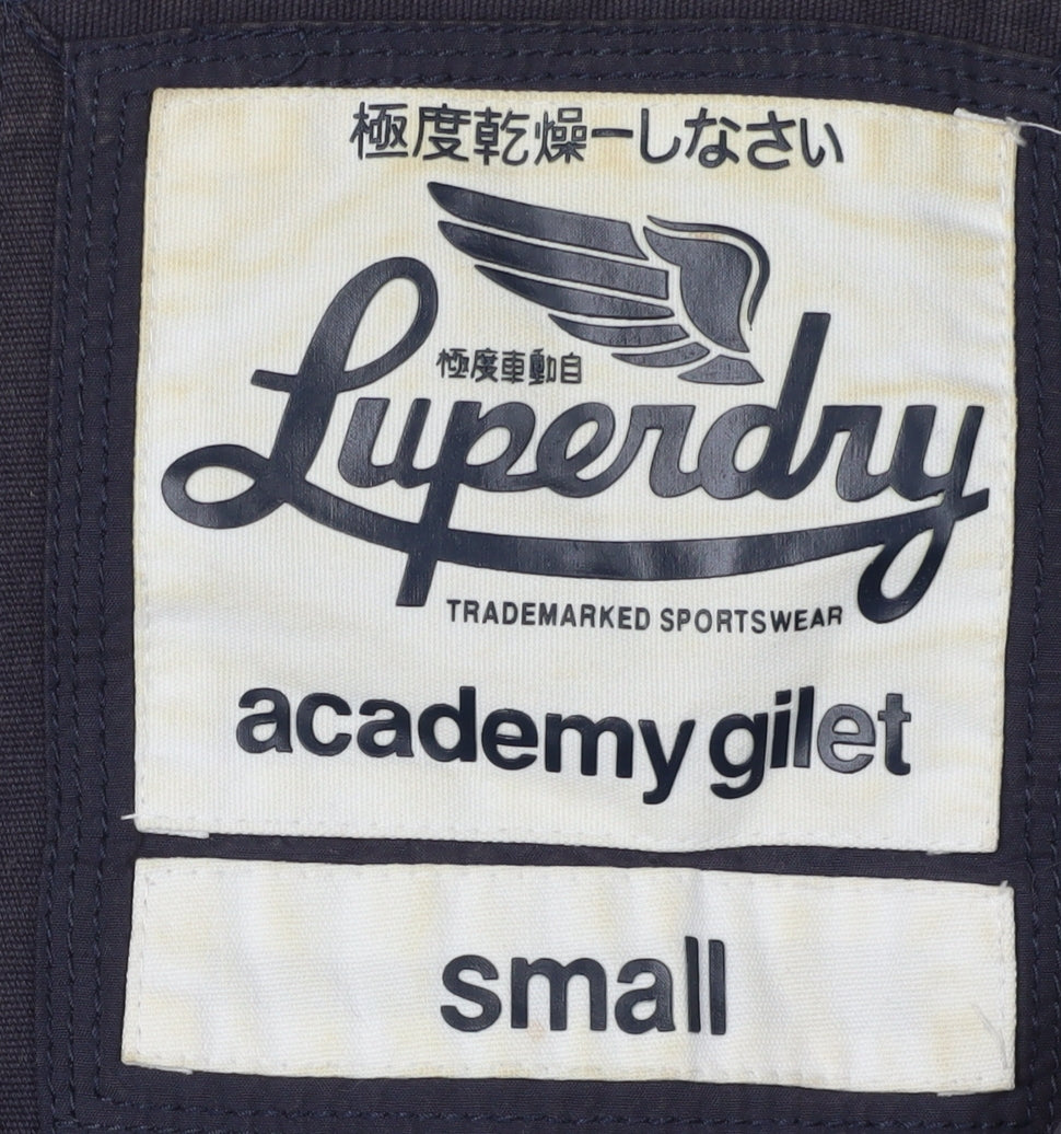 Superdry Unisex Blue Puffer Gilet Waistcoat S Casual