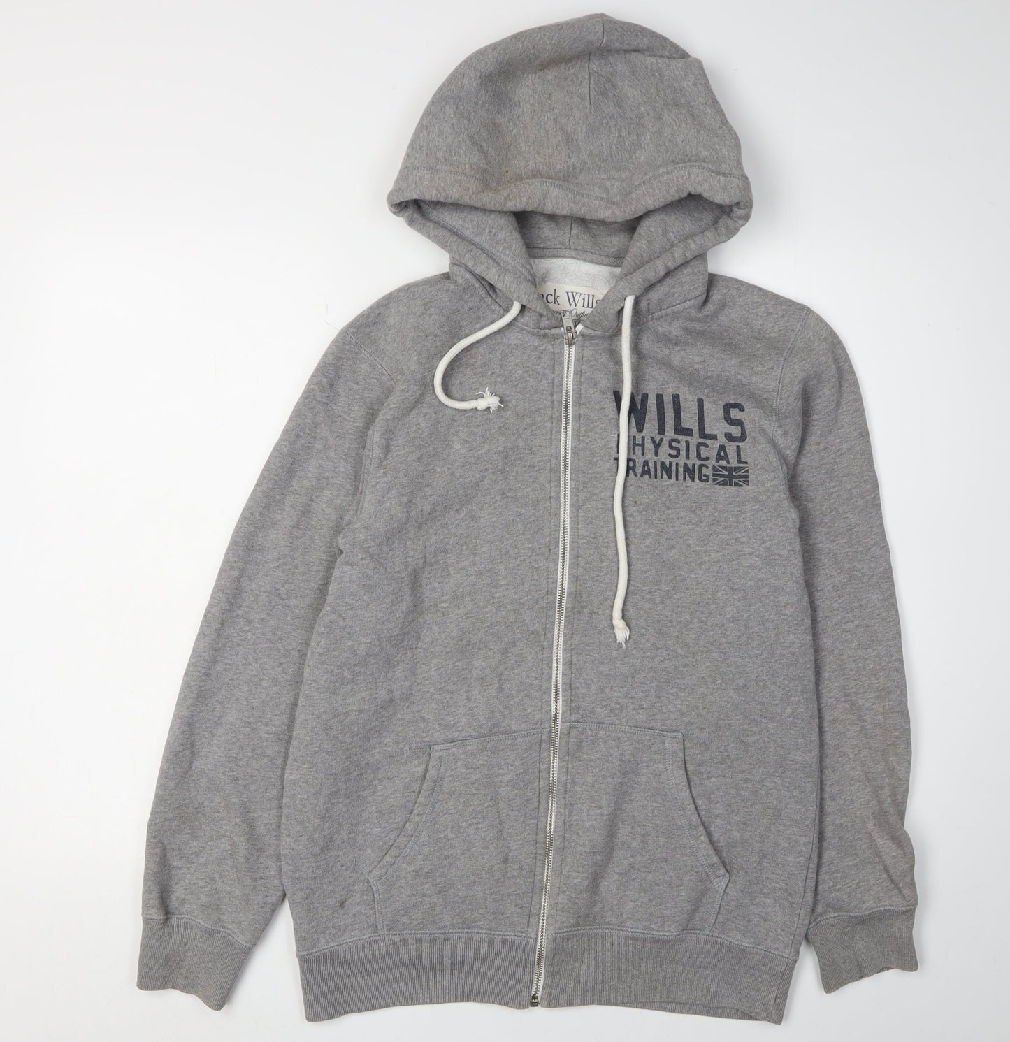 Jack Wills Men's Grey Full Zip Hoodie, Size S