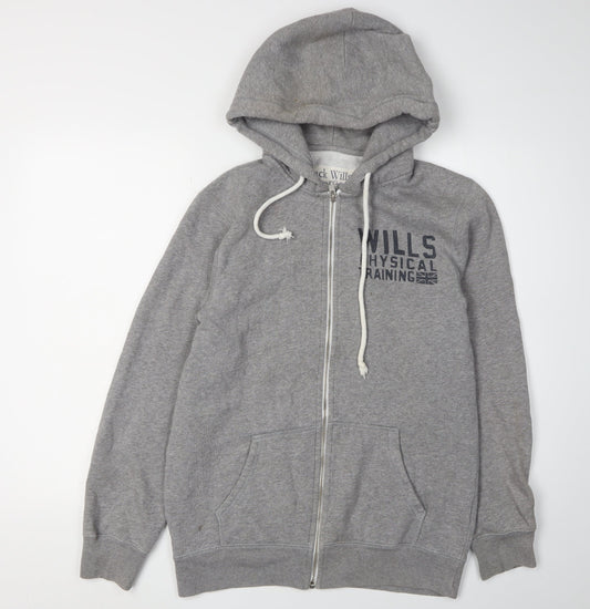 Jack Wills Men's Grey Full Zip Hoodie, Size S