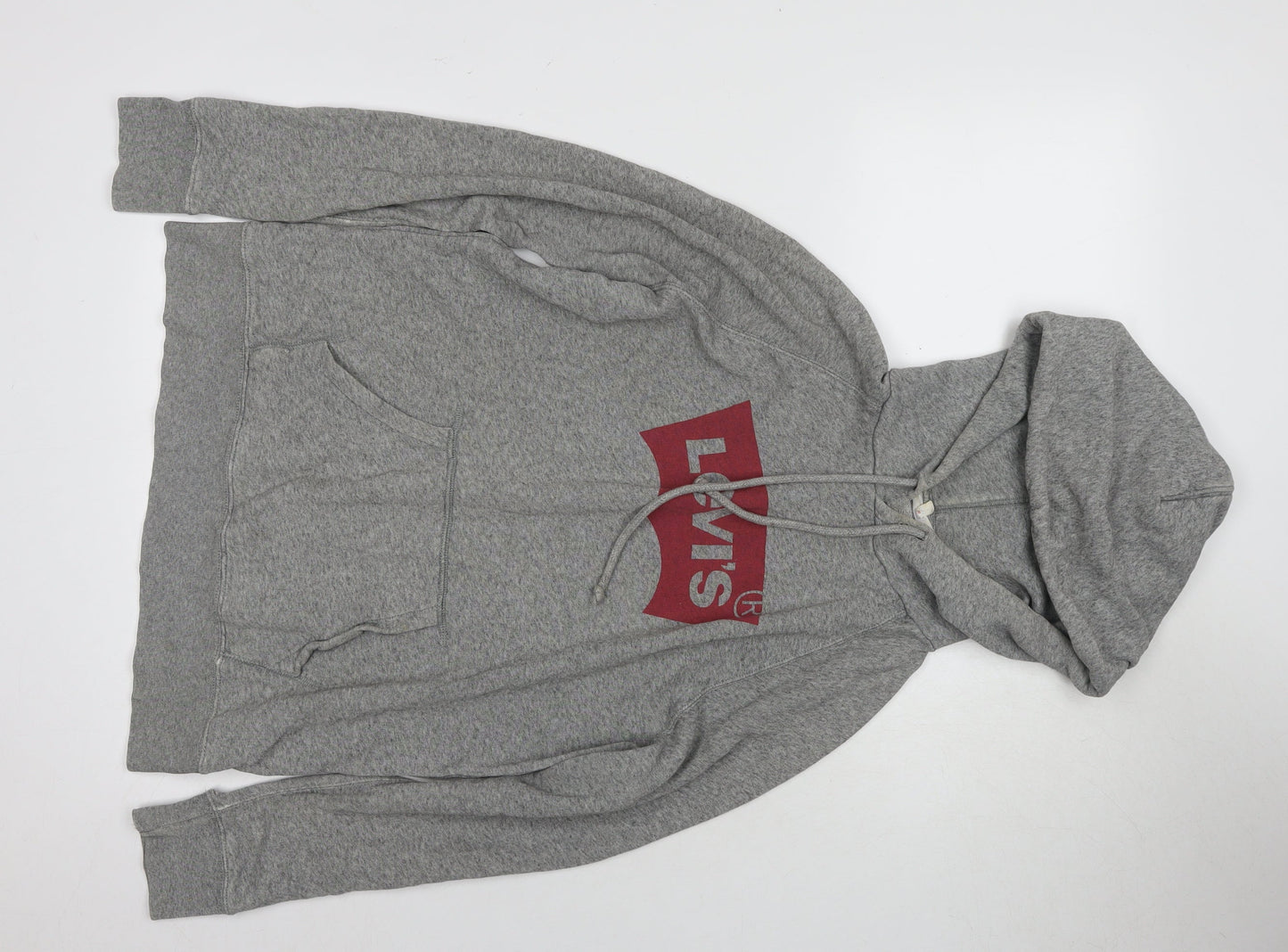 Levi's Men's Grey Logo Hoodie - Size S, Pullover, Cotton