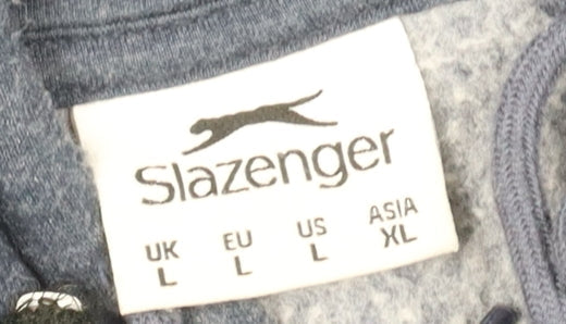 Slazenger Men's Blue Pullover Hoodie, L, Logo Accent