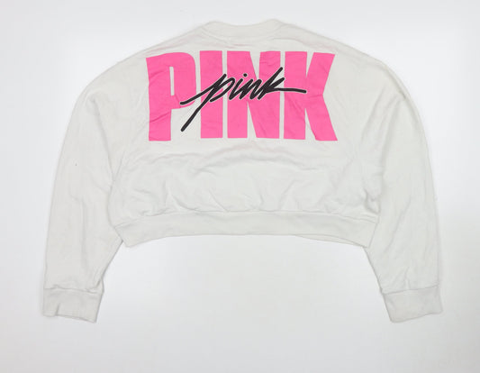 Victoria's Secret Women's White Pullover Sweatshirt L