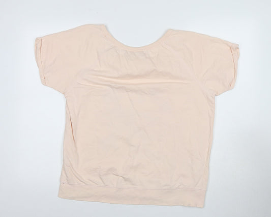 Disney Women Pink T-Shirt UK 18 Short Sleeve