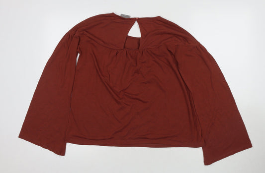 Womens UK Size S VERO MODA Brown Cotton Blouse