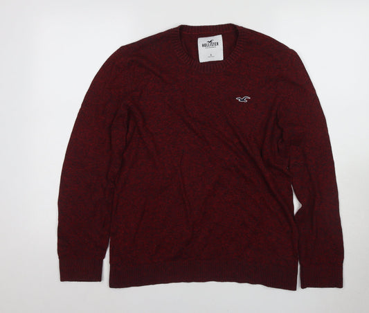 Hollister Men's Red Knit Pullover Jumper, Size S
