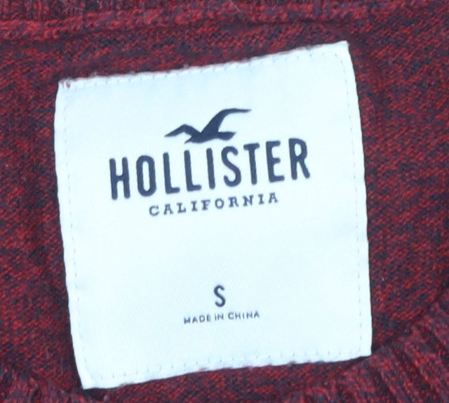 Hollister Men's Red Knit Pullover Jumper, Size S