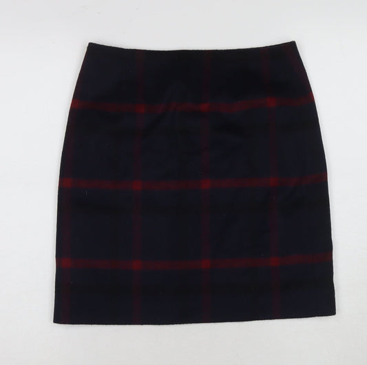 Hallhuber Women's Blue Plaid Pencil Skirt UK 8