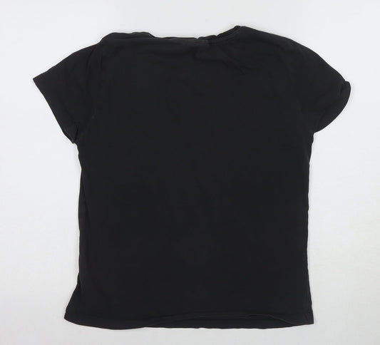 Adidas Unisex Black Cotton T-Shirt, Size 16, Casual Sports