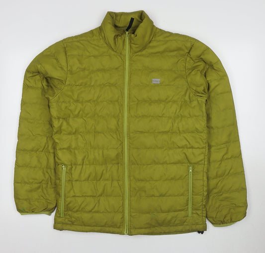 Levi's Men's Green Puffer Jacket S Stand-Up Collar Casual