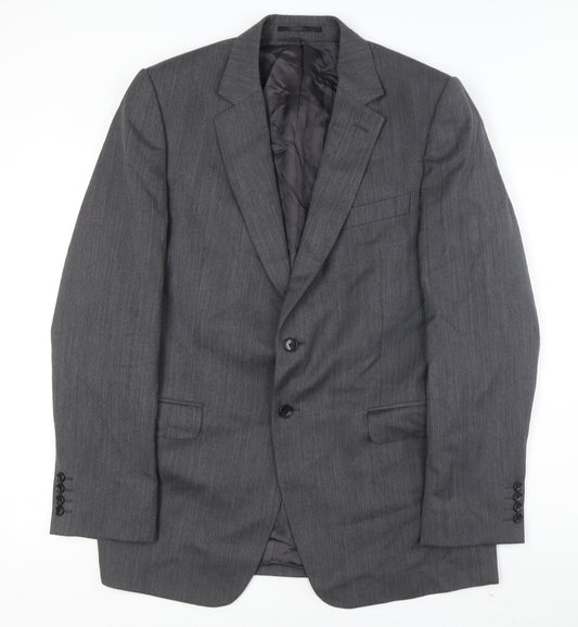 Jaeger Men's Grey Wool Blazer, 42L, Formal Classic