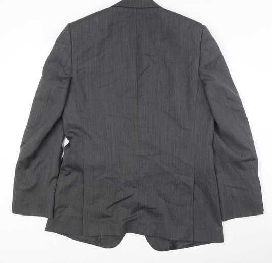 Jaeger Men's Grey Wool Blazer, 42L, Formal Classic