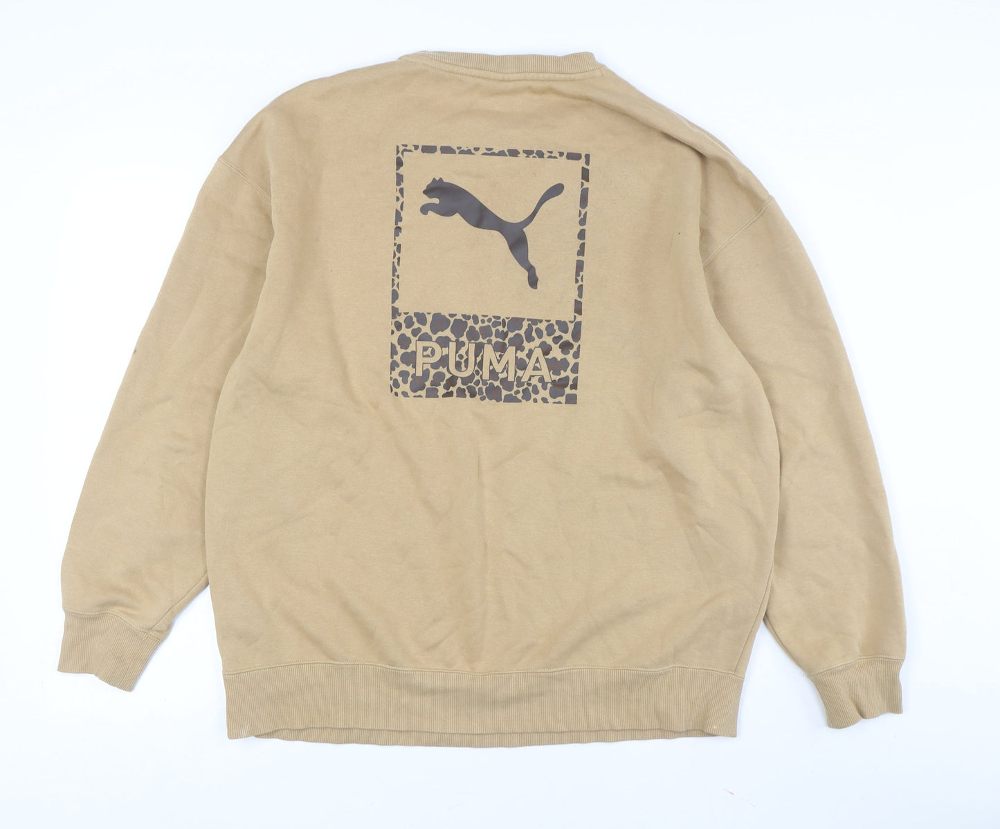 Puma Unisex Beige Pullover Sweatshirt L Graphic Print