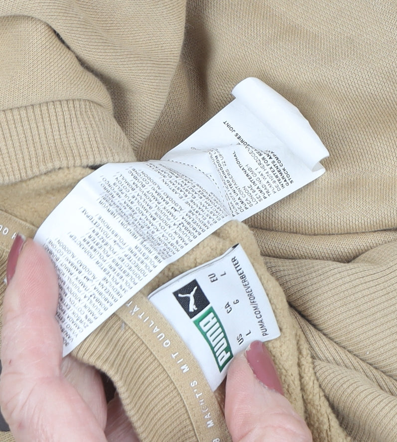 Puma Unisex Beige Pullover Sweatshirt L Graphic Print