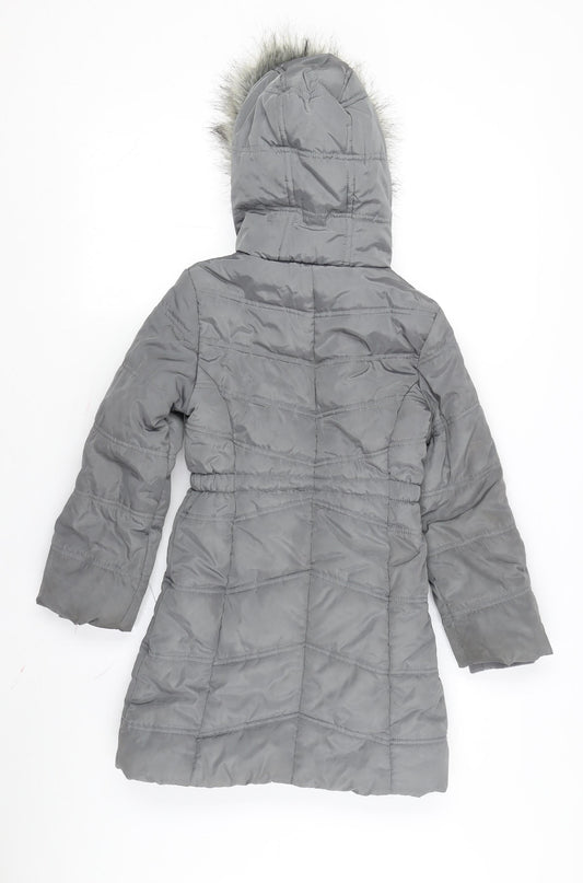 Calvin Klein Women's Grey Puffer Jacket, Size 4X, Hooded, Winter