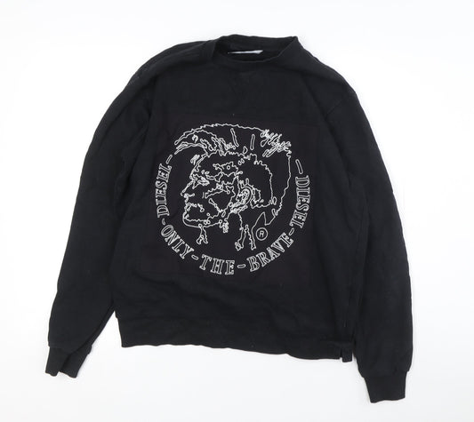 Diesel Men's Black Logo Graphic Sweatshirt Size M