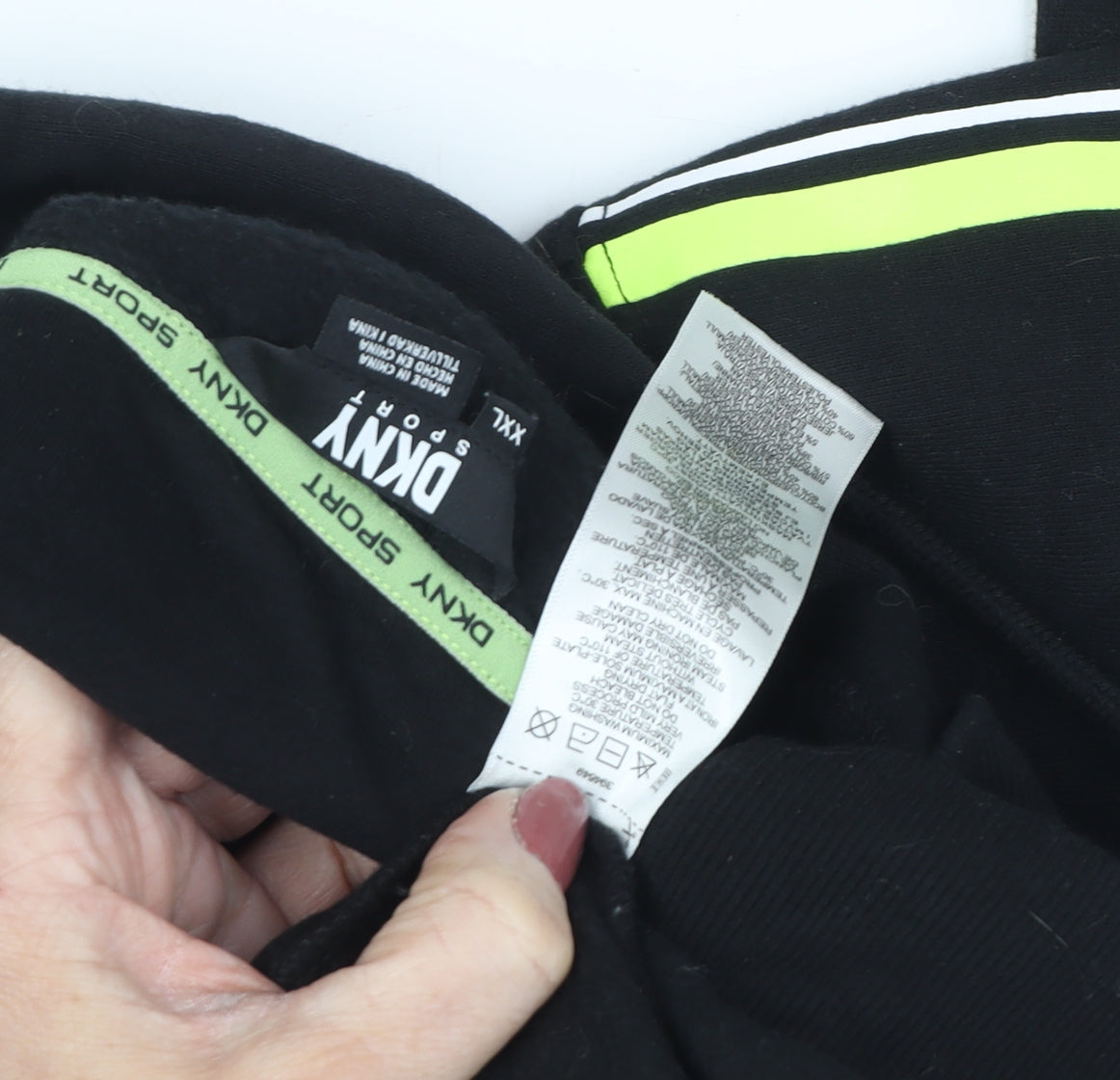 DKNY Men's Black 2XL Pullover Hoodie with Logo